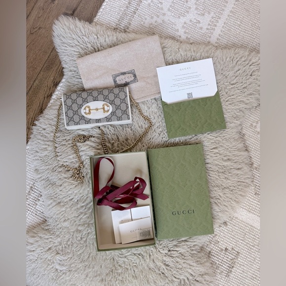 GUCCI HORSEBIT 1955 WALLET WITH CHAIN - Picture 2 of 6